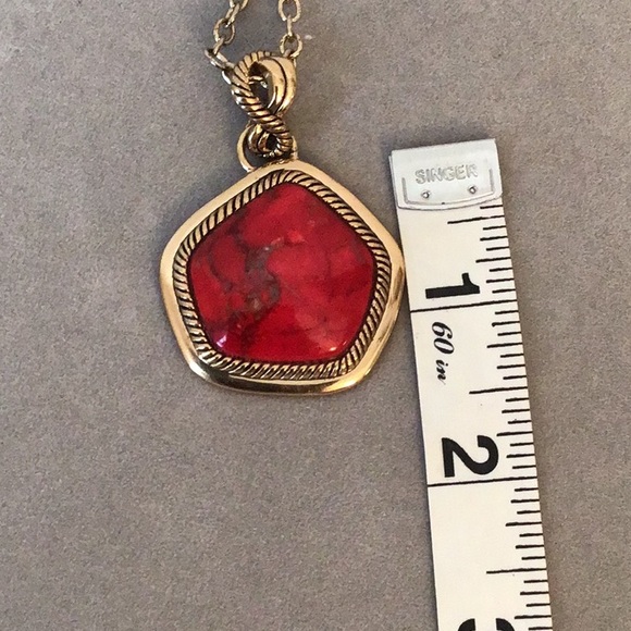 Barse Red Jasper Bronze Statement Necklace - Picture 7 of 8